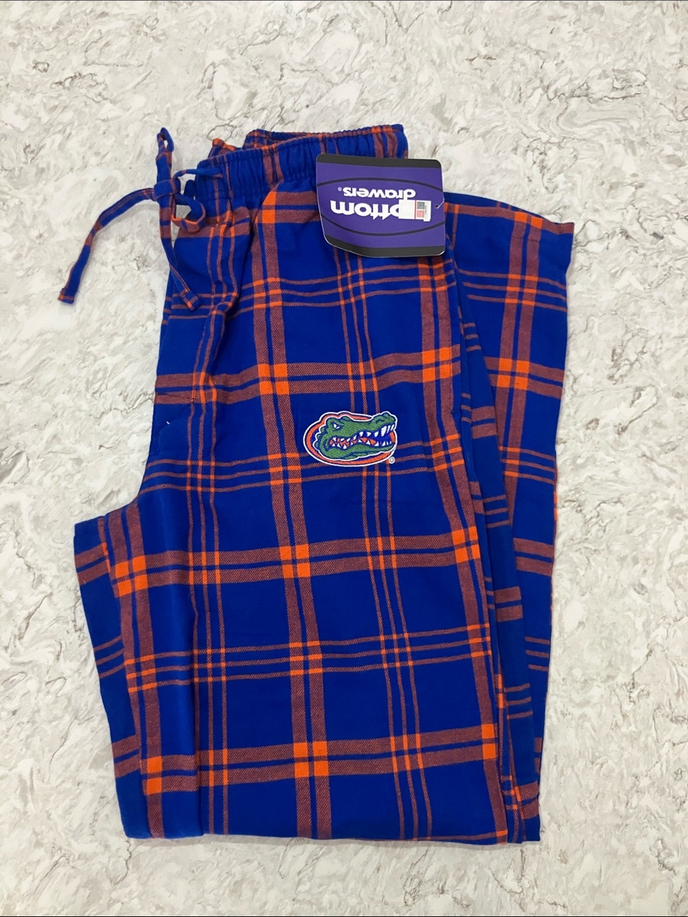 University of Florida Gators Blue & Orange Plaid Flannel Lounge Pants